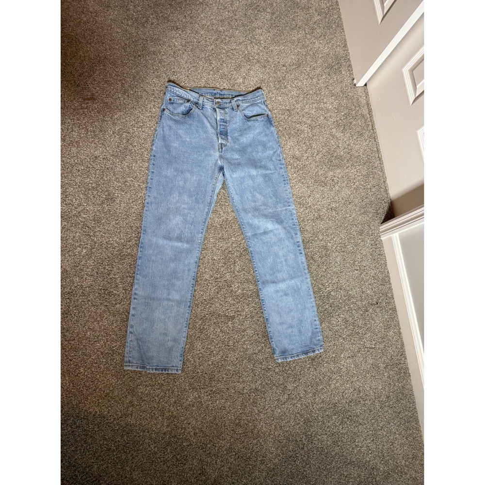 Levis Premium 501 Original Fit Jeans Light Wash Straight Leg W29 L30